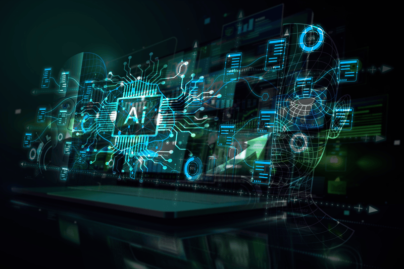 AI trading platform with neural network and market data visualization